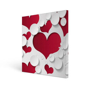 Холст квадратный с принтом Сердца в Тюмени, 100% ПВХ |  | Тематика изображения на принте: любовь | орнамент | праздник | сердца