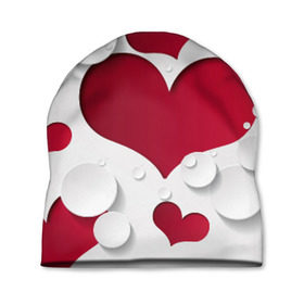 Шапка 3D с принтом Сердца в Тюмени, 100% полиэстер | универсальный размер, печать по всей поверхности изделия | любовь | орнамент | праздник | сердца