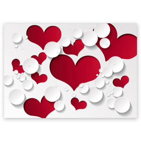 Поздравительная открытка с принтом Сердца в Тюмени, 100% бумага | плотность бумаги 280 г/м2, матовая, на обратной стороне линовка и место для марки
 | любовь | орнамент | праздник | сердца