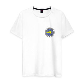 Мужская футболка хлопок с принтом Taekwondo ITF в Тюмени, 100% хлопок | прямой крой, круглый вырез горловины, длина до линии бедер, слегка спущенное плечо. | Тематика изображения на принте: тхэквондо
