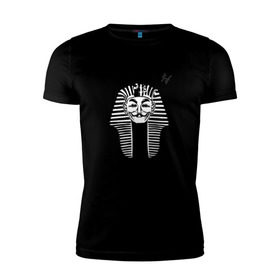 Мужская футболка премиум с принтом Pharaoh в Тюмени, 92% хлопок, 8% лайкра | приталенный силуэт, круглый вырез ворота, длина до линии бедра, короткий рукав | black | rap | trap | рэп | скр | фара | фараон