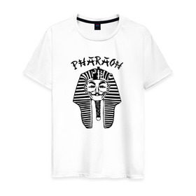 Мужская футболка хлопок с принтом Pharaoh в Тюмени, 100% хлопок | прямой крой, круглый вырез горловины, длина до линии бедер, слегка спущенное плечо. | black | rap | trap | рэп | скр | фара | фараон