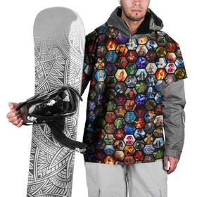 Накидка на куртку 3D с принтом Dota 2 коллаж соты в Тюмени, 100% полиэстер |  | Тематика изображения на принте: dota 2 коллаж | девушки | игра | монстры | оружие