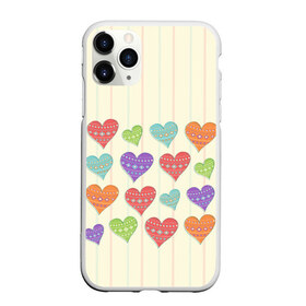 Чехол для iPhone 11 Pro матовый с принтом Сердечки в Тюмени, Силикон |  | любовь | сердце | счастье | тепло | узор