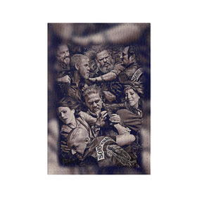 Обложка для паспорта матовая кожа с принтом Sons Of Anarchy в Тюмени, натуральная матовая кожа | размер 19,3 х 13,7 см; прозрачные пластиковые крепления | Тематика изображения на принте: sons of anarchy | анархии | сыны