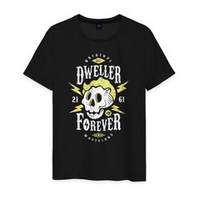 Мужская футболка хлопок с принтом Dweller Forever в Тюмени, 100% хлопок | прямой крой, круглый вырез горловины, длина до линии бедер, слегка спущенное плечо. | boy | fallout | pip | vault | убежище | фаллаут