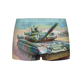 Мужские трусы 3D с принтом Военная техника в Тюмени, 50% хлопок, 50% полиэстер | классическая посадка, на поясе мягкая тканевая резинка | tank | танки