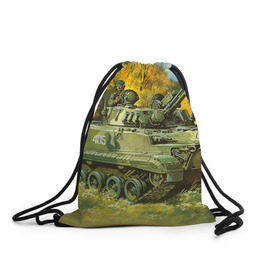Рюкзак-мешок 3D с принтом Военная техника в Тюмени, 100% полиэстер | плотность ткани — 200 г/м2, размер — 35 х 45 см; лямки — толстые шнурки, застежка на шнуровке, без карманов и подкладки | tank | танки