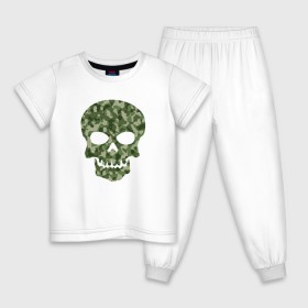 Детская пижама хлопок с принтом Camo skull в Тюмени, 100% хлопок |  брюки и футболка прямого кроя, без карманов, на брюках мягкая резинка на поясе и по низу штанин
 | милитари