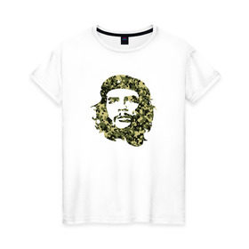 Женская футболка хлопок с принтом Che Guevara camo в Тюмени, 100% хлопок | прямой крой, круглый вырез горловины, длина до линии бедер, слегка спущенное плечо | 
