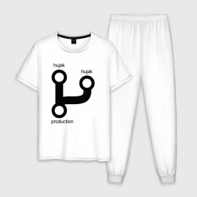Мужская пижама хлопок с принтом Раз, два и в продакшн в Тюмени, 100% хлопок | брюки и футболка прямого кроя, без карманов, на брюках мягкая резинка на поясе и по низу штанин
 | гит | код | программист | продакшн | разработка