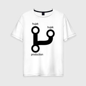 Женская футболка хлопок Oversize с принтом Раз два и в продакшн в Тюмени, 100% хлопок | свободный крой, круглый ворот, спущенный рукав, длина до линии бедер
 | гит | код | программист | продакшн | разработка