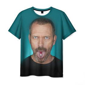 Мужская футболка 3D с принтом Доктор Хаус в Тюмени, 100% полиэфир | прямой крой, круглый вырез горловины, длина до линии бедер | doctor | house | все лгут | доктор | лори | хауз | хаус | хью