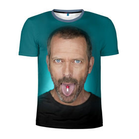 Мужская футболка 3D спортивная с принтом Доктор Хаус в Тюмени, 100% полиэстер с улучшенными характеристиками | приталенный силуэт, круглая горловина, широкие плечи, сужается к линии бедра | doctor | house | все лгут | доктор | лори | хауз | хаус | хью