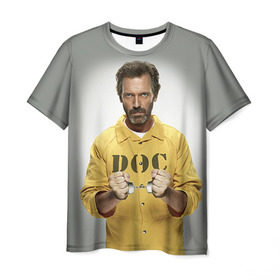 Мужская футболка 3D с принтом Доктор Хаус в Тюмени, 100% полиэфир | прямой крой, круглый вырез горловины, длина до линии бедер | doctor | house | все лгут | доктор | лори | хауз | хаус | хью