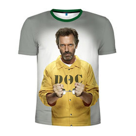 Мужская футболка 3D спортивная с принтом Доктор Хаус в Тюмени, 100% полиэстер с улучшенными характеристиками | приталенный силуэт, круглая горловина, широкие плечи, сужается к линии бедра | doctor | house | все лгут | доктор | лори | хауз | хаус | хью