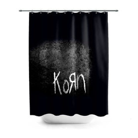 Штора 3D для ванной с принтом KoЯn в Тюмени, 100% полиэстер | плотность материала — 100 г/м2. Стандартный размер — 146 см х 180 см. По верхнему краю — пластиковые люверсы для креплений. В комплекте 10 пластиковых колец | korn | metal | rock | группы | корн | метал | рок