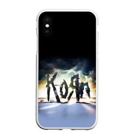 Чехол для iPhone XS Max матовый с принтом KoЯn в Тюмени, Силикон | Область печати: задняя сторона чехла, без боковых панелей | korn | metal | rock | группы | корн | метал | рок