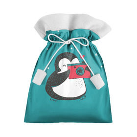Подарочный 3D мешок с принтом Пингвин с фотоаппаратом в Тюмени, 100% полиэстер | Размер: 29*39 см | 14 февраля | влюбленные | девушка | день святого валентина | любовь | пара | парень