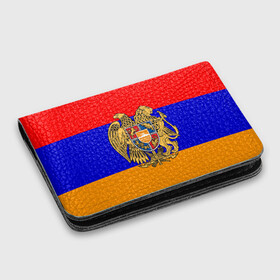 Картхолдер с принтом с принтом Герб и флаг Армении в Тюмени, натуральная матовая кожа | размер 7,3 х 10 см; кардхолдер имеет 4 кармана для карт; | armenia | армения | герб | флаг