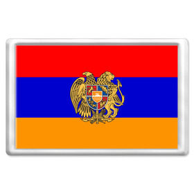 Магнит 45*70 с принтом Герб и флаг Армении в Тюмени, Пластик | Размер: 78*52 мм; Размер печати: 70*45 | armenia | армения | герб | флаг