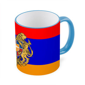 Кружка 3D с принтом Герб и флаг Армении в Тюмени, керамика | ёмкость 330 мл | Тематика изображения на принте: armenia | армения | герб | флаг