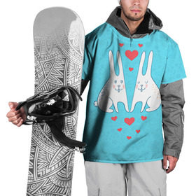 Накидка на куртку 3D с принтом Зай и зая в Тюмени, 100% полиэстер |  | Тематика изображения на принте: 14 февраля | bear | love | teddy | валентин | влюбленный | зайчик | зая | заяц | любовь | милый | рисунок | сердечко | сердце