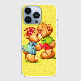 Чехол для iPhone 13 Pro с принтом Влюбленные мишки в Тюмени,  |  | 14 февраля | bear | love | teddy | валентин | влюбленный | любовь | милый | мишка | рисунок | сердечко | сердце