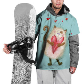 Накидка на куртку 3D с принтом Котик в Тюмени, 100% полиэстер |  | Тематика изображения на принте: 14 февраля | bear | love | teddy | валентин | влюбленный | киска | кот | котик | любовь | милый | рисунок | сердечко | сердце