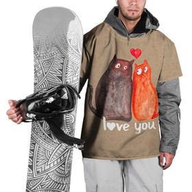 Накидка на куртку 3D с принтом Влюбленные котики в Тюмени, 100% полиэстер |  | Тематика изображения на принте: 14 февраля | bear | love | teddy | валентин | влюбленный | киска | кот | котик | любовь | милый | рисунок | сердечко | сердце