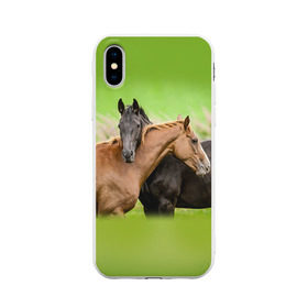 Чехол для Apple iPhone X силиконовый матовый с принтом Лошади 2 в Тюмени, Силикон | Печать на задней стороне чехла, без боковой панели | horse | horseshoe | акварель | головалошади | грива | единорог | жеребец | животные | конь | лошадь | лошадьскрыльями | подкова | природа | рисуноккрасками