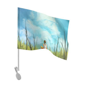 Флаг для автомобиля с принтом Portal 2 в Тюмени, 100% полиэстер | Размер: 30*21 см | games | half life 3 | portal | portal 2 | valve | игры