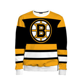 Детский свитшот 3D с принтом Boston Bruins в Тюмени, 100% полиэстер | свободная посадка, прямой крой, мягкая тканевая резинка на рукавах и понизу свитшота | boston bruins | hockey | nhl | нхл | спорт | хоккей