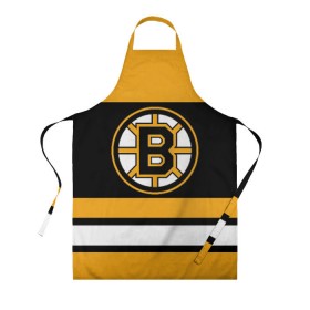 Фартук 3D с принтом Boston Bruins в Тюмени, 100% полиэстер | общий размер — 65 х 85 см, ширина нагрудника — 26 см, горловина — 53 см, длина завязок — 54 см, общий обхват в поясе — 173 см. Принт на завязках и на горловине наносится с двух сторон, на основной части фартука — только с внешней стороны | boston bruins | hockey | nhl | нхл | спорт | хоккей