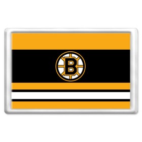 Магнит 45*70 с принтом Boston Bruins в Тюмени, Пластик | Размер: 78*52 мм; Размер печати: 70*45 | Тематика изображения на принте: boston bruins | hockey | nhl | нхл | спорт | хоккей