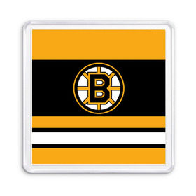 Магнит 55*55 с принтом Boston Bruins в Тюмени, Пластик | Размер: 65*65 мм; Размер печати: 55*55 мм | Тематика изображения на принте: boston bruins | hockey | nhl | нхл | спорт | хоккей
