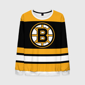 Мужской свитшот 3D с принтом Boston Bruins в Тюмени, 100% полиэстер с мягким внутренним слоем | круглый вырез горловины, мягкая резинка на манжетах и поясе, свободная посадка по фигуре | boston bruins | hockey | nhl | нхл | спорт | хоккей