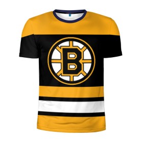 Мужская футболка 3D спортивная с принтом Boston Bruins в Тюмени, 100% полиэстер с улучшенными характеристиками | приталенный силуэт, круглая горловина, широкие плечи, сужается к линии бедра | Тематика изображения на принте: boston bruins | hockey | nhl | нхл | спорт | хоккей