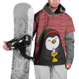 Накидка на куртку 3D с принтом Пингвиня в Тюмени, 100% полиэстер |  | пингвин