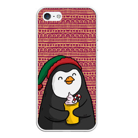 Чехол для iPhone 5/5S матовый с принтом Пингвиня в Тюмени, Силикон | Область печати: задняя сторона чехла, без боковых панелей | пингвин