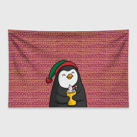Флаг-баннер с принтом Пингвиня в Тюмени, 100% полиэстер | размер 67 х 109 см, плотность ткани — 95 г/м2; по краям флага есть четыре люверса для крепления | пингвин