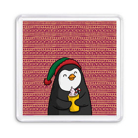 Магнит 55*55 с принтом Пингвиня в Тюмени, Пластик | Размер: 65*65 мм; Размер печати: 55*55 мм | пингвин