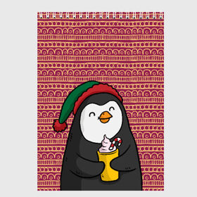 Скетчбук с принтом Пингвиня в Тюмени, 100% бумага
 | 48 листов, плотность листов — 100 г/м2, плотность картонной обложки — 250 г/м2. Листы скреплены сверху удобной пружинной спиралью | пингвин