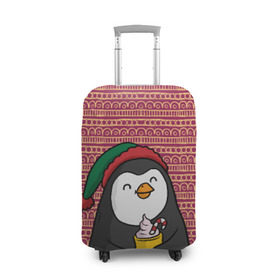 Чехол для чемодана 3D с принтом Пингвиня в Тюмени, 86% полиэфир, 14% спандекс | двустороннее нанесение принта, прорези для ручек и колес | пингвин