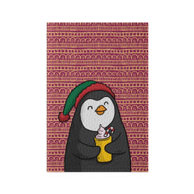 Обложка для паспорта матовая кожа с принтом Пингвиня в Тюмени, натуральная матовая кожа | размер 19,3 х 13,7 см; прозрачные пластиковые крепления | пингвин