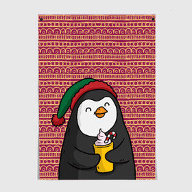 Постер с принтом Пингвиня в Тюмени, 100% бумага
 | бумага, плотность 150 мг. Матовая, но за счет высокого коэффициента гладкости имеет небольшой блеск и дает на свету блики, но в отличии от глянцевой бумаги не покрыта лаком | пингвин