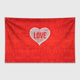 Флаг-баннер с принтом Love в Тюмени, 100% полиэстер | размер 67 х 109 см, плотность ткани — 95 г/м2; по краям флага есть четыре люверса для крепления | 14 февраля | love | влюбленный | любовь | рисунок | сердечки | сердечко | сердце