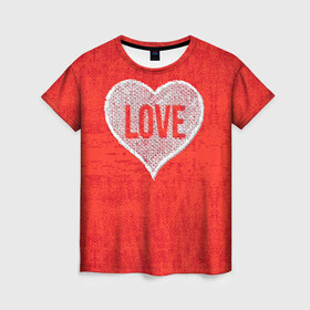 Женская футболка 3D с принтом Love в Тюмени, 100% полиэфир ( синтетическое хлопкоподобное полотно) | прямой крой, круглый вырез горловины, длина до линии бедер | 14 февраля | love | влюбленный | любовь | рисунок | сердечки | сердечко | сердце