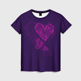 Женская футболка 3D с принтом Облака любви в Тюмени, 100% полиэфир ( синтетическое хлопкоподобное полотно) | прямой крой, круглый вырез горловины, длина до линии бедер | 14 февраля | love | влюбленный | любовь | рисунок | сердечки | сердечко | сердце