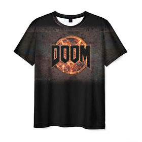 Мужская футболка 3D с принтом Doom в Тюмени, 100% полиэфир | прямой крой, круглый вырез горловины, длина до линии бедер | Тематика изображения на принте: doom | game | гибель | дум | игра | игры | обреченность | шутер